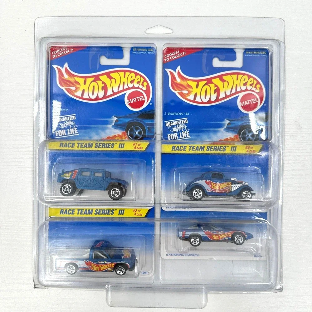 HotWheels Race Team Series III Complete Set‎ Factory 4-Car Blister Pack 1990s
